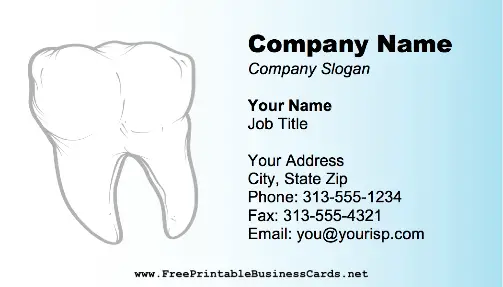 Dental Tooth business card