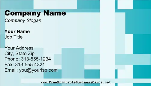 Blue Block Design business card