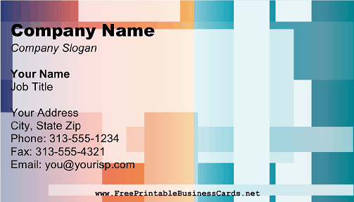 Blue Orange Block Design business card