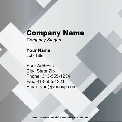 Gray Blocks Square business card
