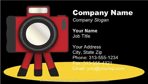 Digital Camera Tripod Spotlight business card