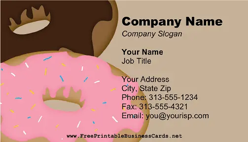 Large Donuts Tan business card