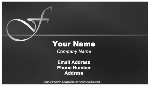 Elegant F Monogram business card