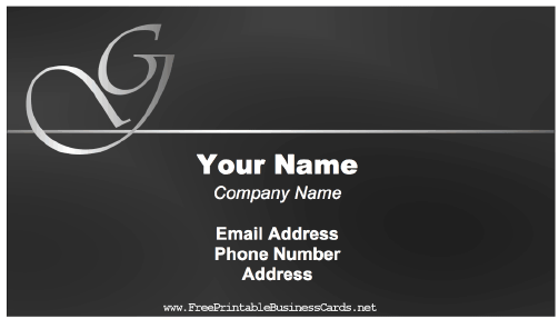 Elegant G Monogram business card