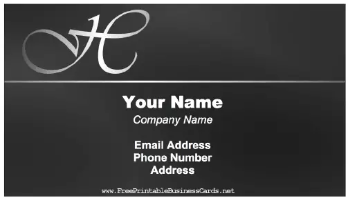 Elegant H Monogram business card