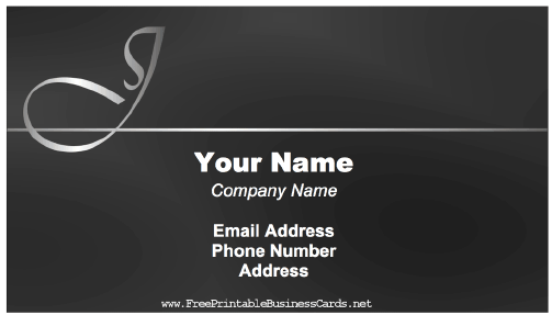 Elegant J Monogram business card