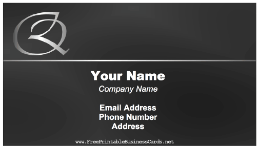 Elegant Q Monogram business card