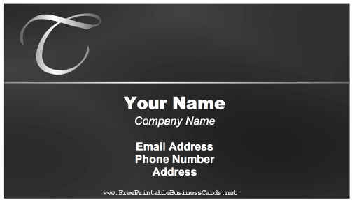 Elegant T Monogram business card