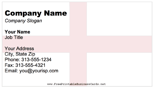 England business card