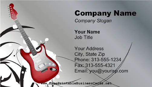 Electric Guitar Musician business card