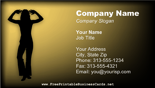 Dancer Silhouette business card