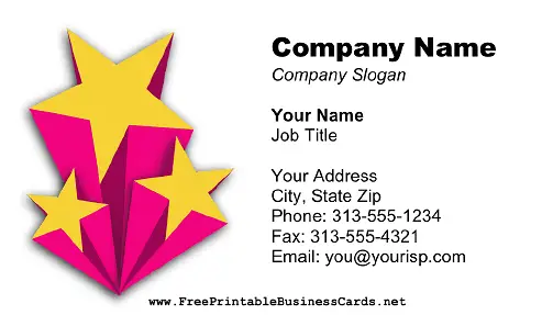 Shooting Stars White business card