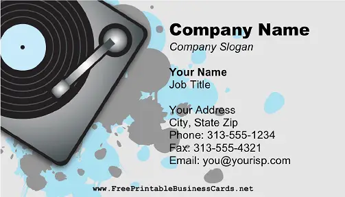 Record Turntable business card
