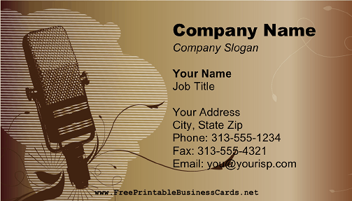 Microphone Brown business card