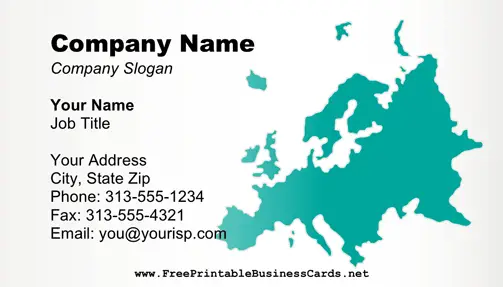 Europe business card