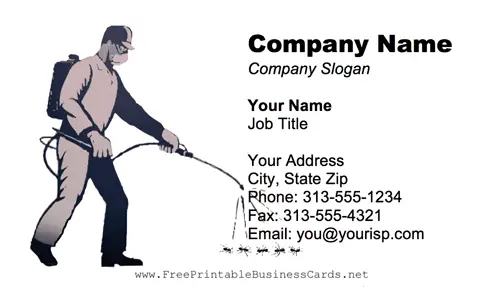 Exterminator business card