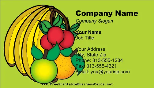 Bunch of Fruits business card