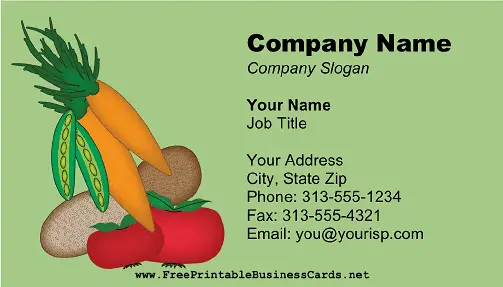 Veggies business card