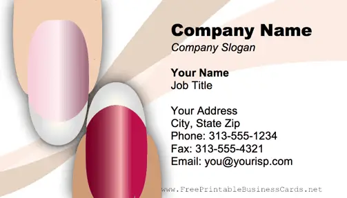 Fingernails business card