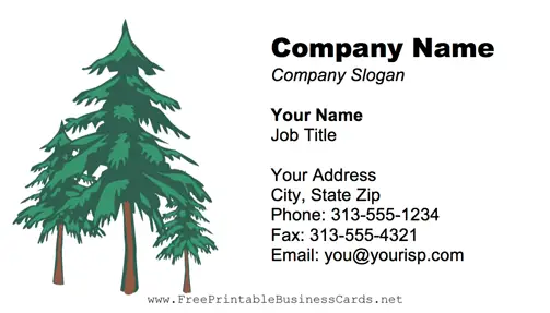 Fir Trees business card