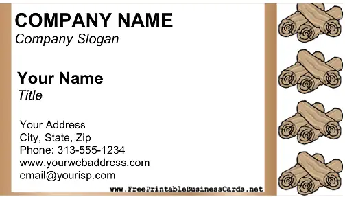Firewood business card