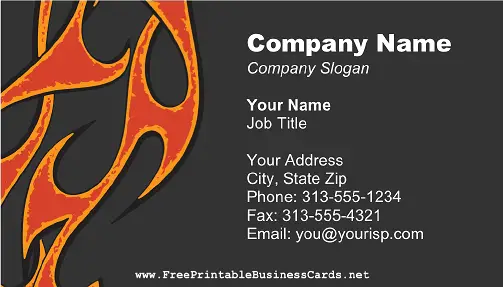 Red Flames business card