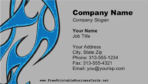 Blue Flames business card