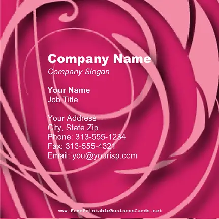 Pink Floral Square business card
