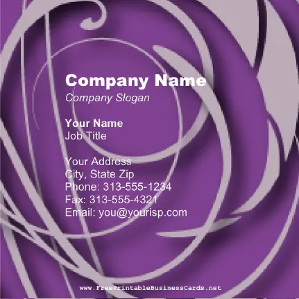 Purple Floral Square business card
