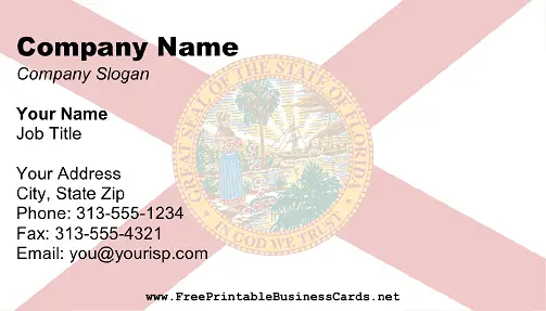 Flag of Florida business card