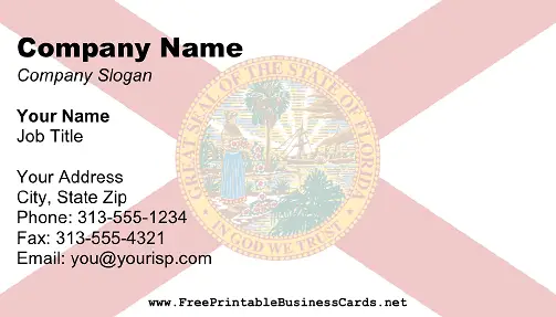 Florida Flag business card