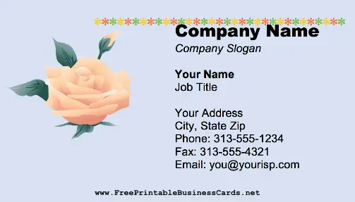 Flower Rose business card