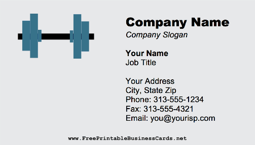 Free Weights business card