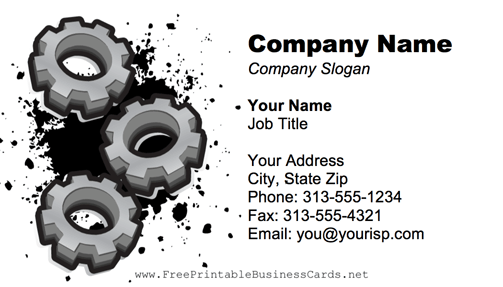 Gears business card