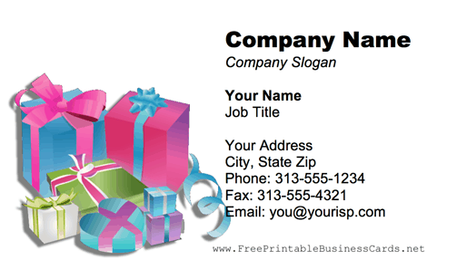 Gifts business card