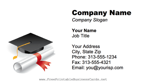 Graduation business card