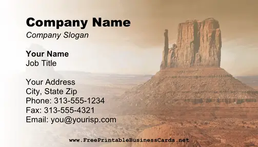 Grand Canyon business card