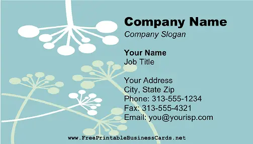 Blue Flower Graphic business card
