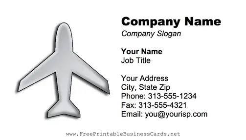 Gray Airplane business card