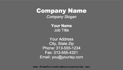 Dark Gray business card
