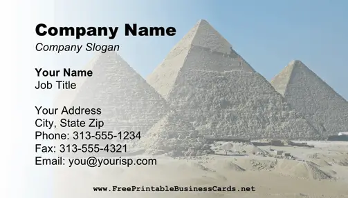 Great Pyramid business card