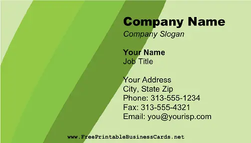 Green Stripes business card
