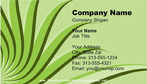 Green Plant business card