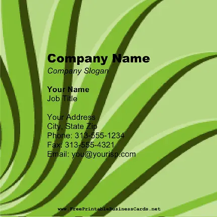 Green Plant Square business card