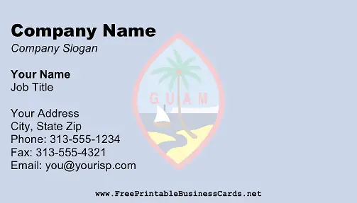 Guam Flag business card