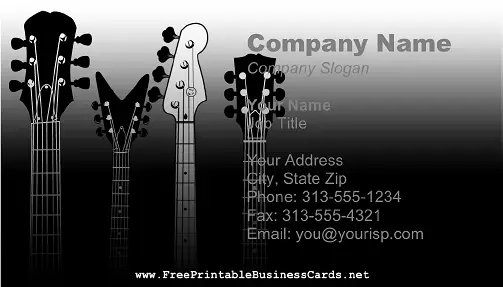 Guitar Necks business card
