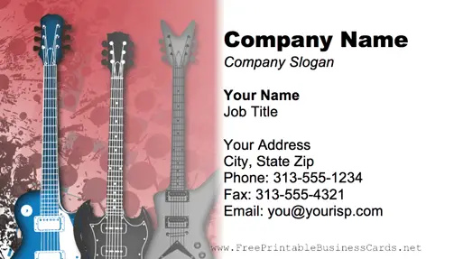 Guitars business card
