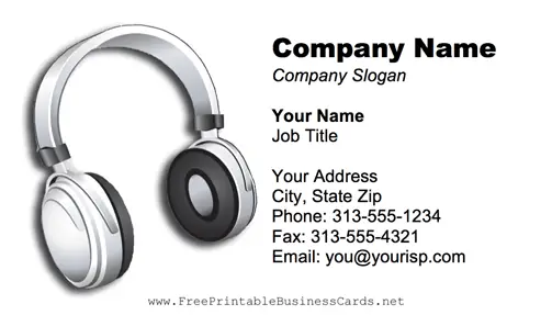 Headphones business card