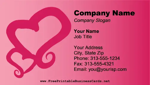 Abstract Hearts business card