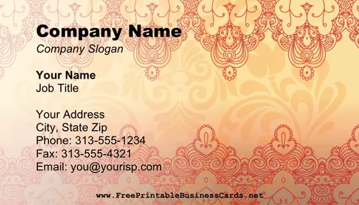 Henna business card
